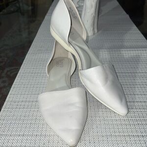 Franco Sarto white leather, darlin lilac flats